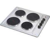 RRP £120 Boxed Essentials Csphobx15 60Cm Electric Solid Stainless Steel Plate Hob