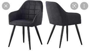 RRP £200 Boxed 17 Stories Aliakstar Set Of 2 Dark Grey Dining Chairs