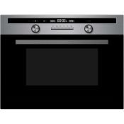 RRP £250 Boxed Black Stainless Steel Single Microwave Oven (P)