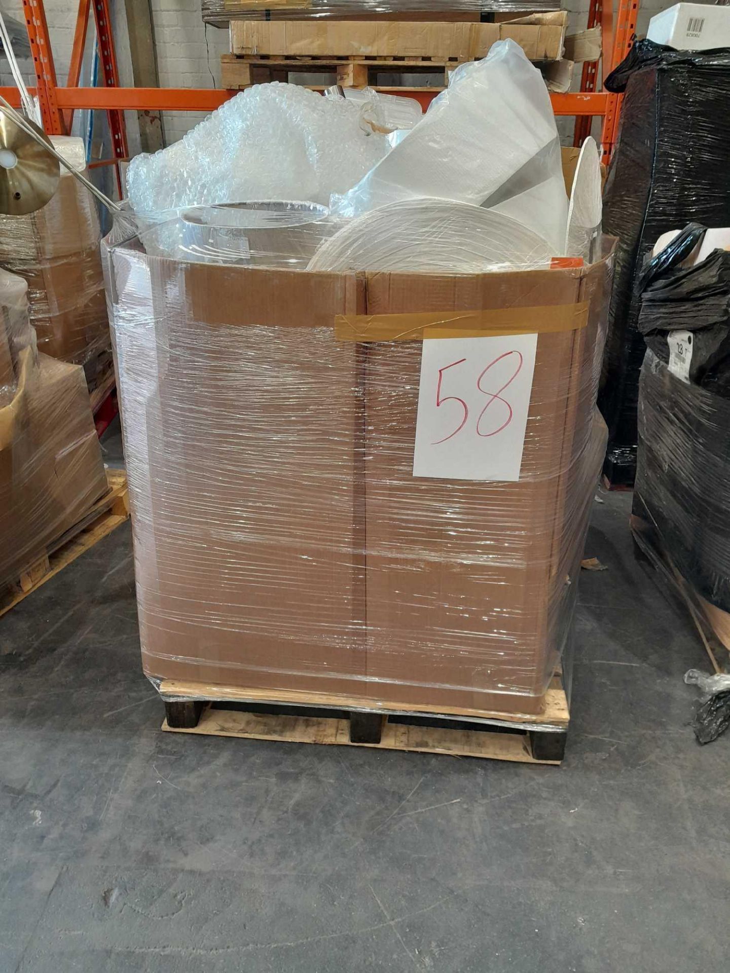 RRP £ 1,868 Pallet To Contain Assorted Items Such As Light Shades, Lamps, And Much More.