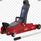 RRP £120 Boxed Sealey 3000Cxd Trolley Jack Yankee 3Ton Standard Chassis(Sp)