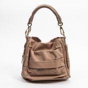 RRP £950.00 Lot To Contain 1 Dior Calf Leather Pleated Hobo Shoulder Bag In Beige - 32*35*10cm - A -