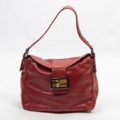 RRP £1,350.00 Lot To Contain 1 Fendi Calf Leather Fold Over Baguette Shoulder Bag In Red - 24*18*