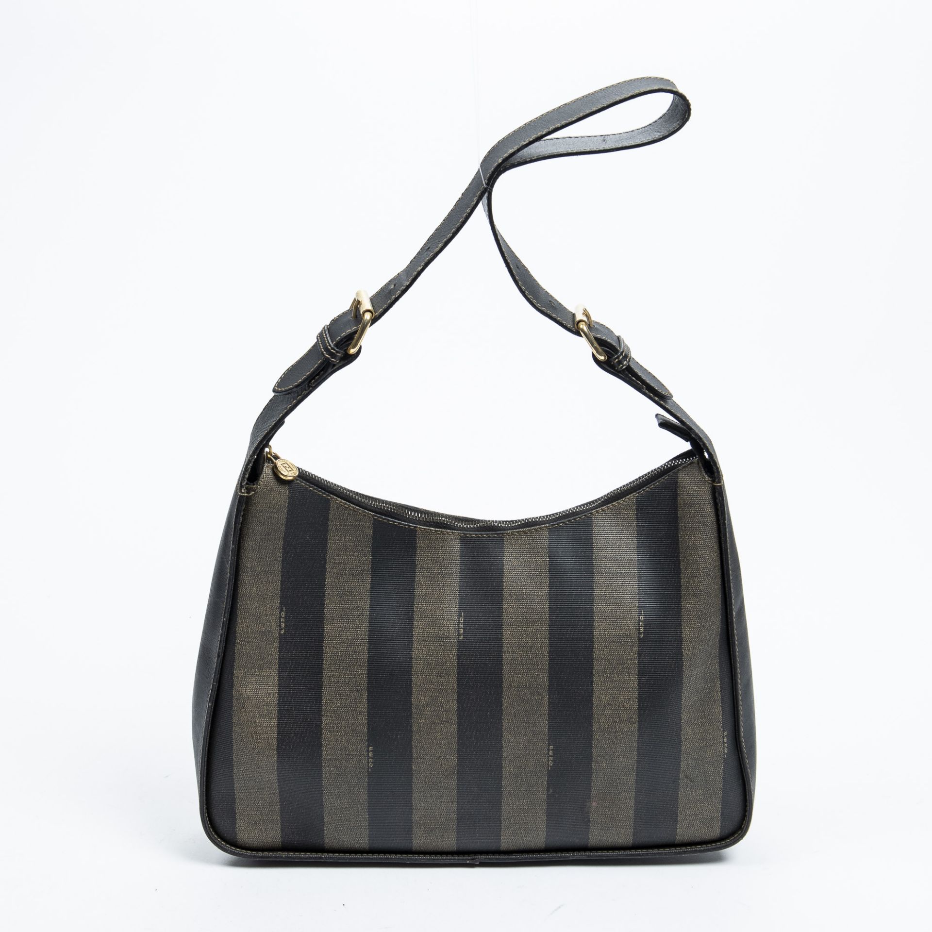 RRP £845.00 Lot To Contain 1 Fendi Coated Canvas Vintage Hobo Bag Shoulder Bag In Khaki/Black - 34,