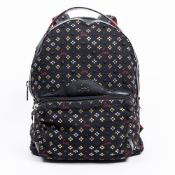 RRP £1,550.00 Lot To Contain 1 Christian Louboutin Canvas Backloubi Jacquard Backpack In Black -