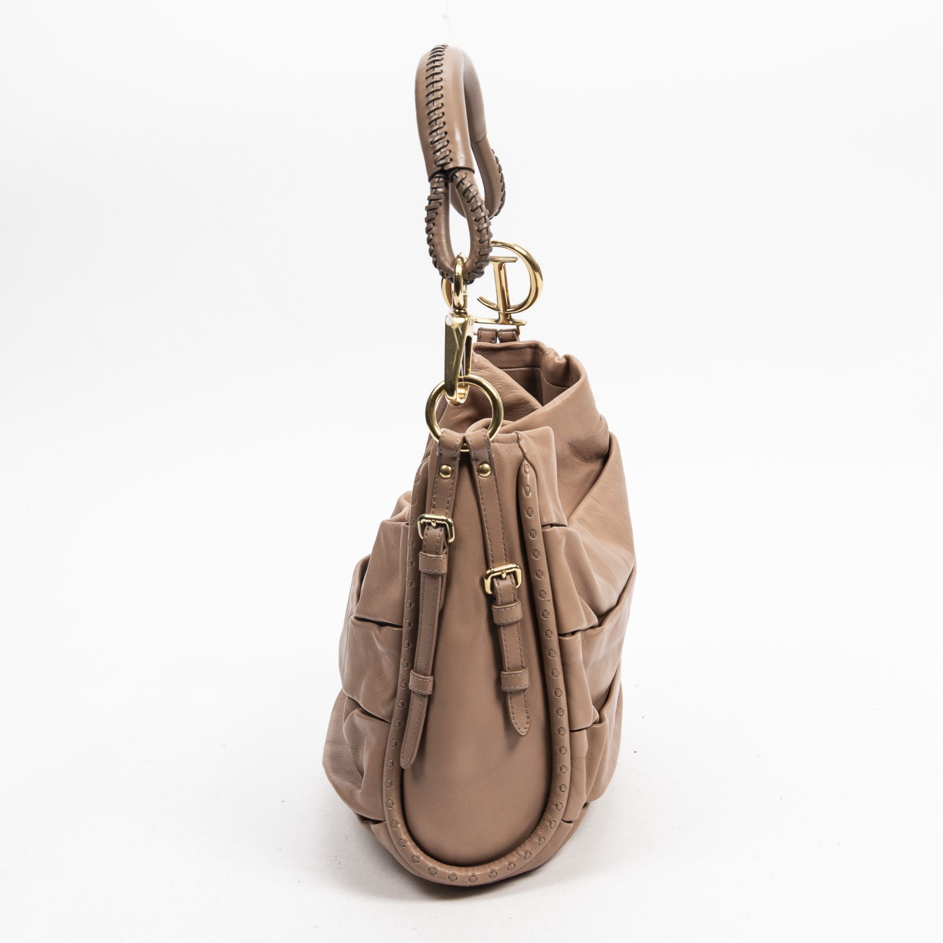 RRP £950.00 Lot To Contain 1 Dior Calf Leather Pleated Hobo Shoulder Bag In Beige - 32*35*10cm - A - - Image 3 of 3
