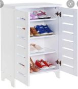 RRP £130 Boxed Demeyere 2-Door Shoe Storage Cabinet, White, 54.6 X 35.3 X 108.4 Cm