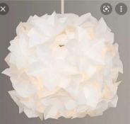 RRP £170 Lot To Contain X5 Items, Lotus Pendant Shade, Beaded Light Shade, X2 Celano Table Lamps, 4