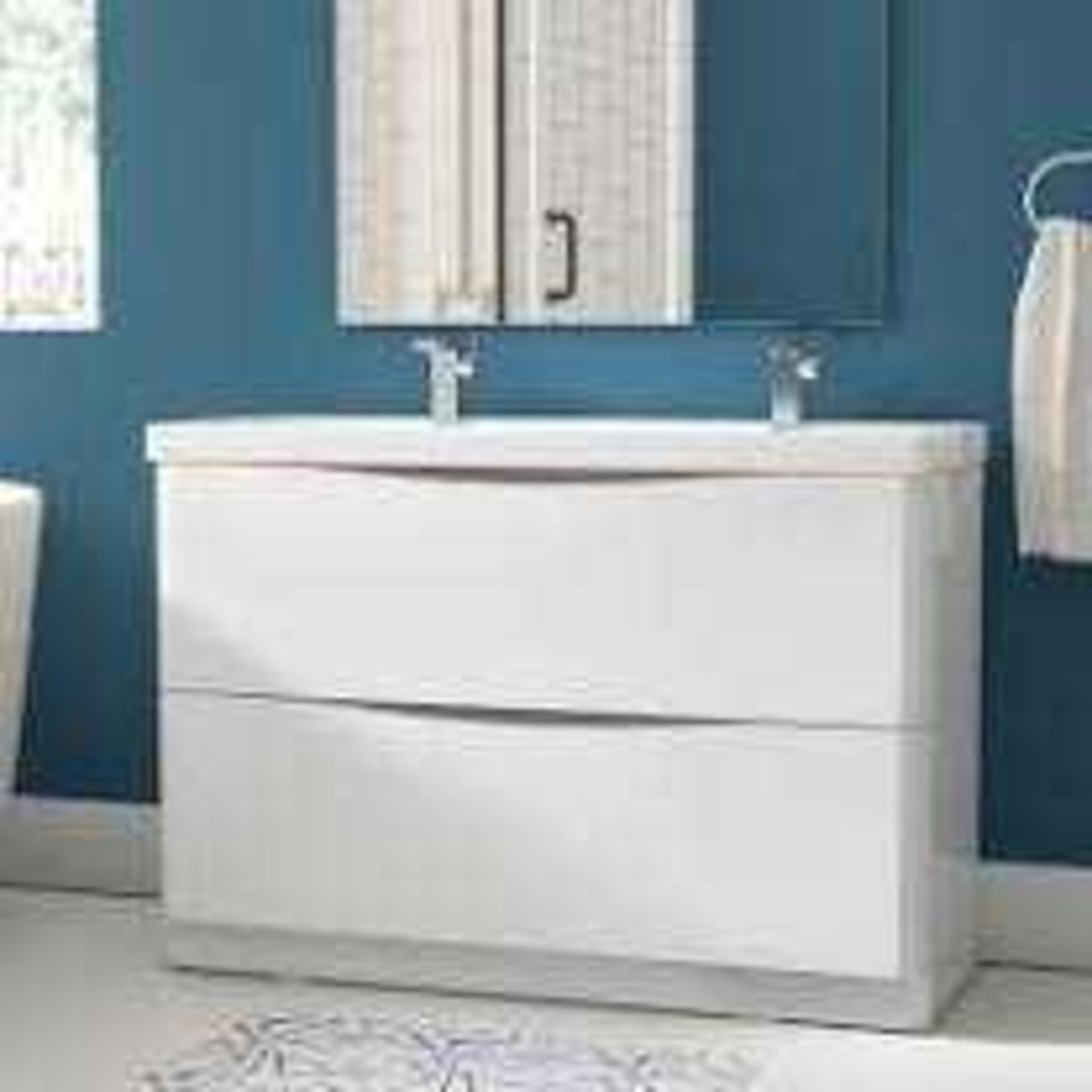 RRP £510 Boxed Corey 1200Mm Free-Standing Double Vanity Unit