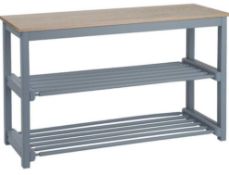 RRP £100 Boxed John Lewis 3 Tier Wood And Metal Shoe Bench