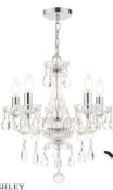 RRP £250 Boxed Harriet 5 Light Chandelier Polished Chrome