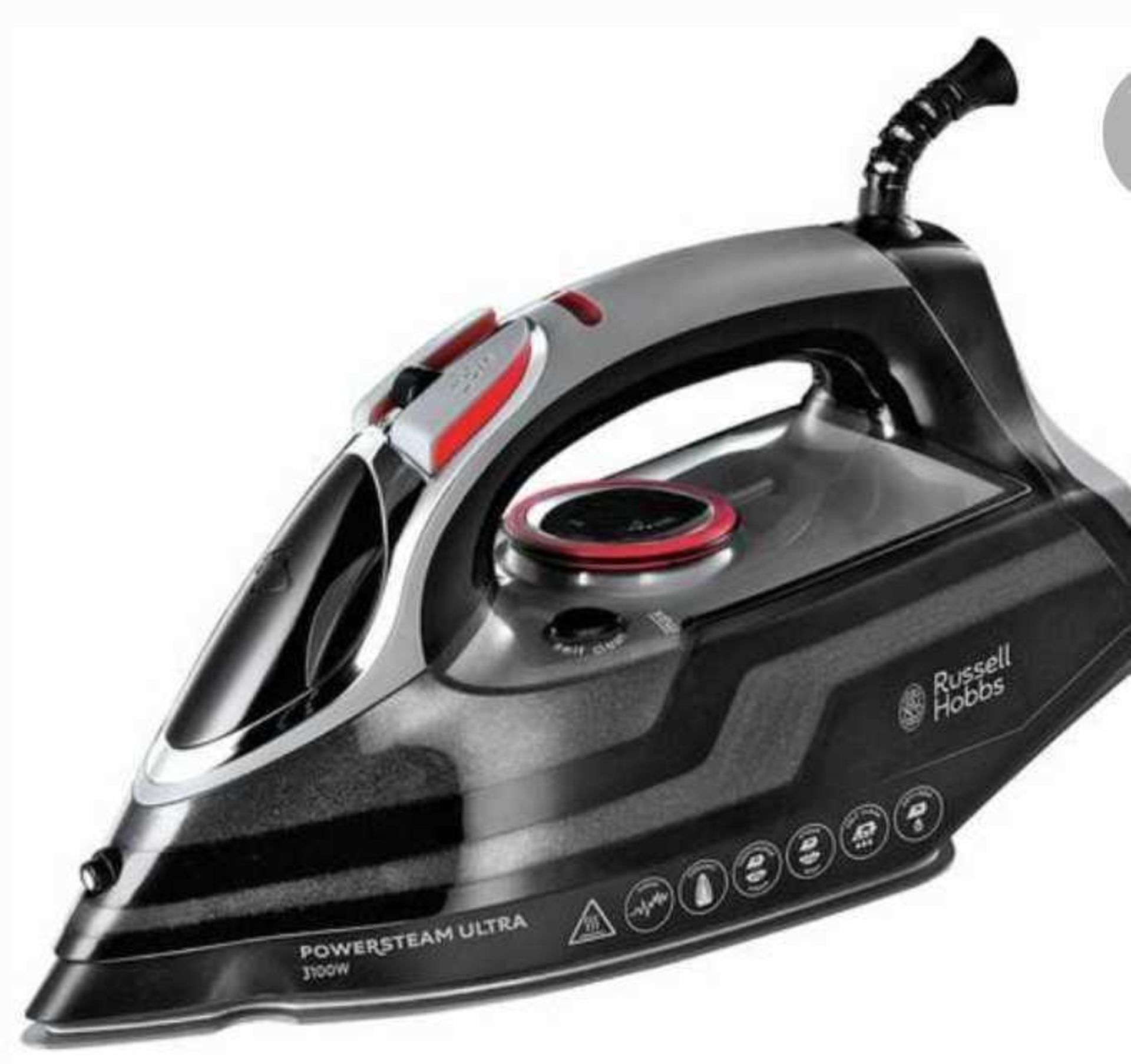RRP £250 Lot To Contain X5 Irons, X2 John Lewis Speed Steam Irons, Russell Hobbs Power Steam Ultra,