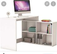 RRP £130 Boxed Furniture In Fashion Shannon Oak Pearl White 1 Door 1 Drawer Corner Desk