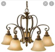 RRP £400 Boxed Pulaski 5 Light Shaded Chandelier