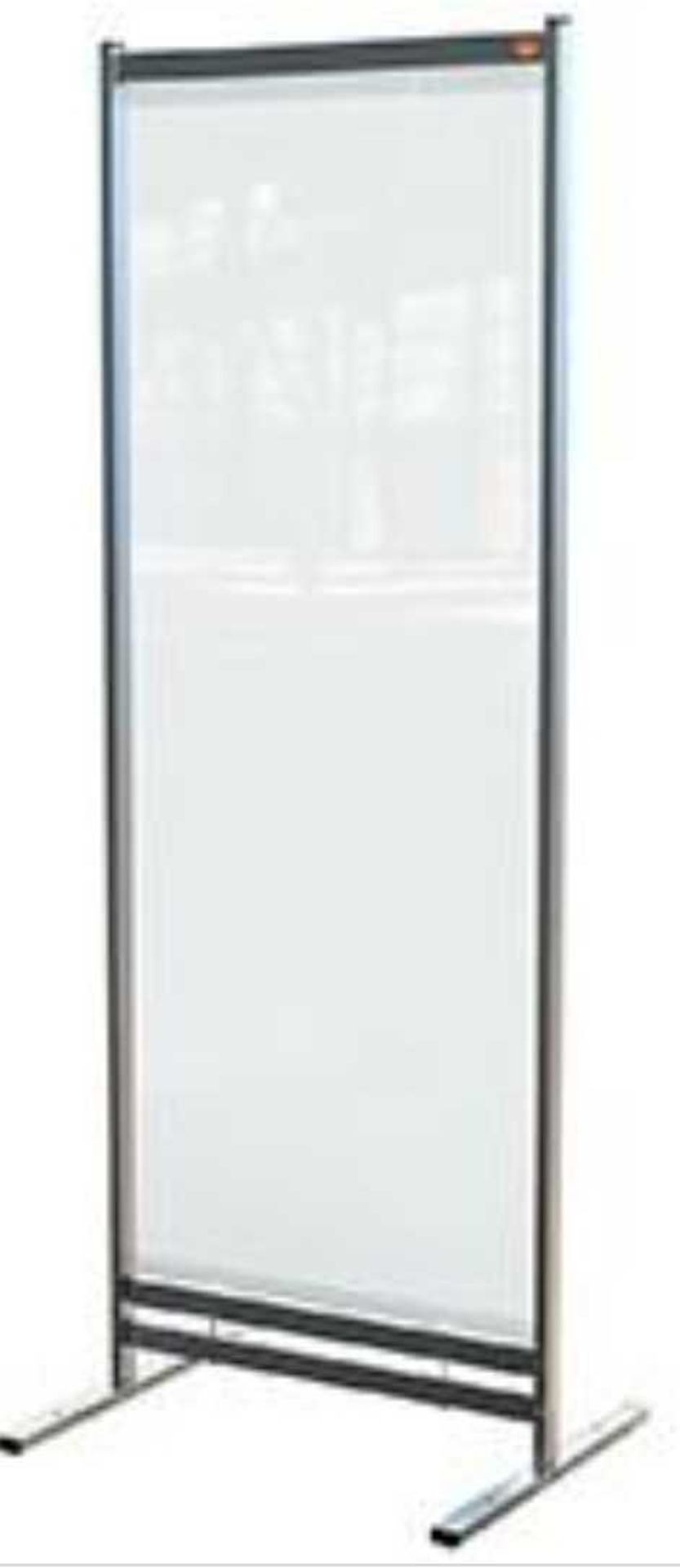 RRP £350 Boxed Nobo Premium Clear Plus Pvc Free Standing 700X200Mm Divider Screen - Image 2 of 4