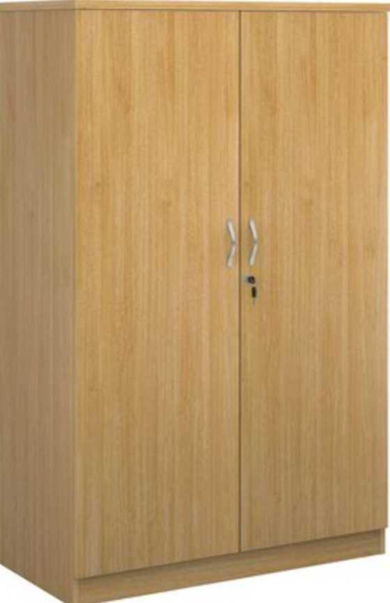 RRP £150 Oak Office 2 Door Storage Cupboard - Image 2 of 4