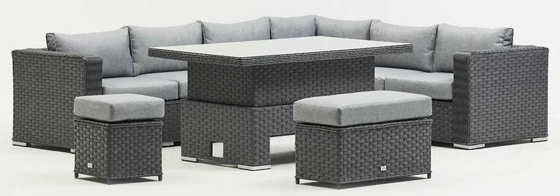 RRP £2800 Boxed Brand New Amc Chakra Grey Grey Rising Corner Rattan Day Set - Image 2 of 4