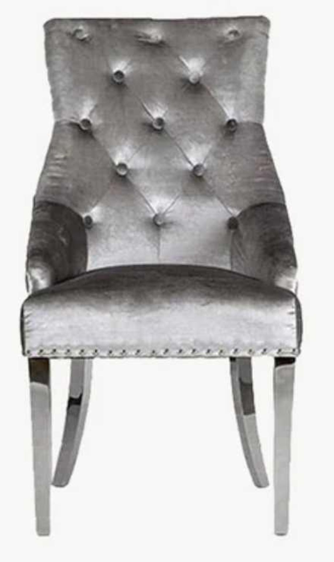 RRP £500 Boxed Brand New Set Of 2 Arigi Bianchi Dark Grey Velvet Plain Back Dining Chairs (Wk2290Dgv - Image 3 of 4