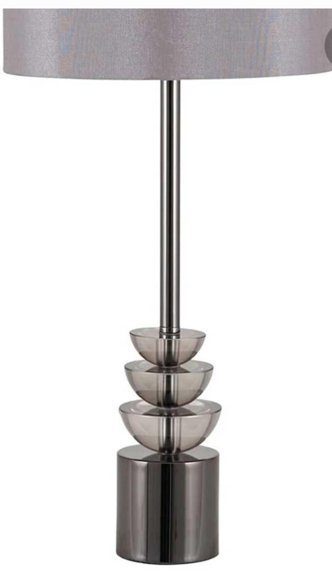 RRP £140 Boxed Pacific Lifestyle Tall Smoked Glass Table Lamp - Image 2 of 4