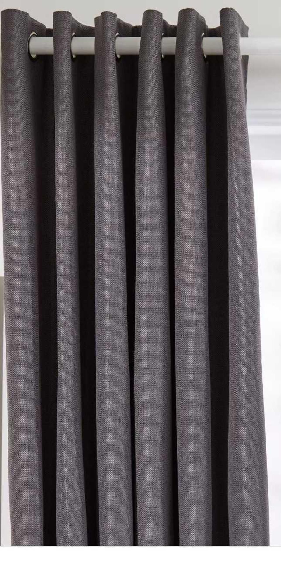 RRP £120 Bagged John Lewis Basket Weave Blue Grey Eyelet Curtains