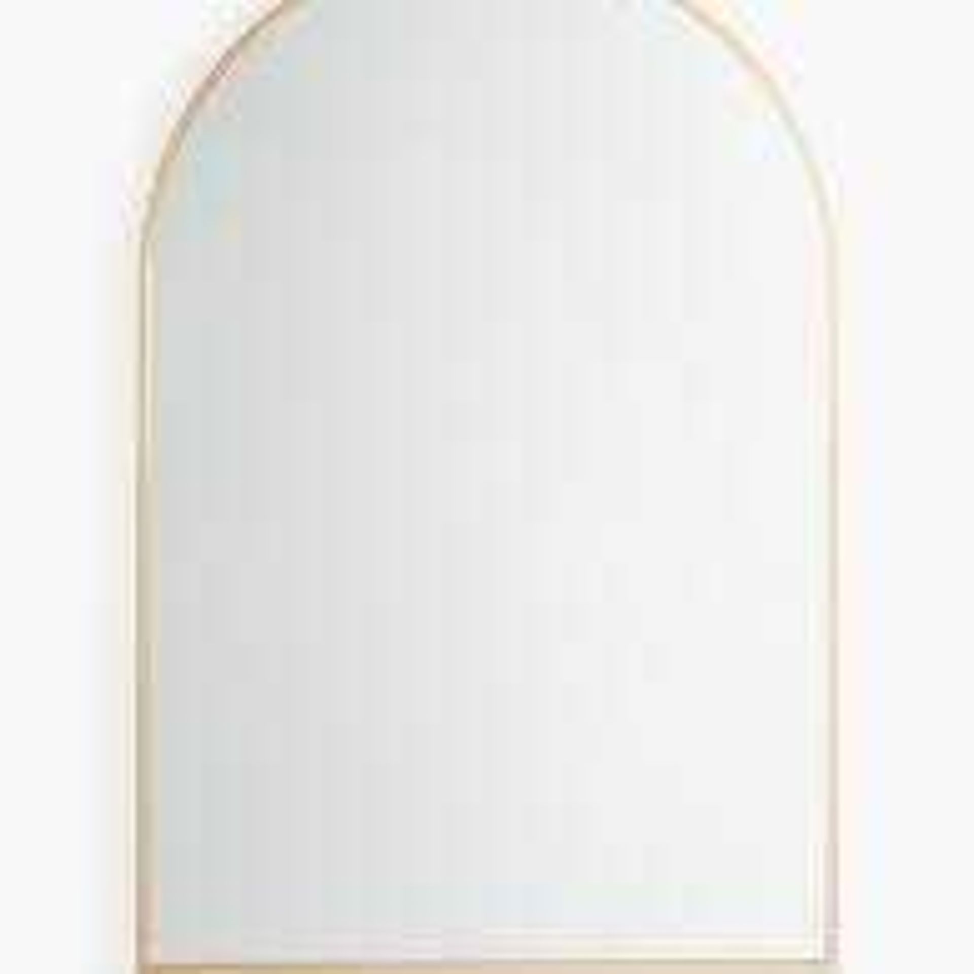 RRP £100 Boxed Anyday John Lewis & Partners Thin Metal Frame Arched Wall Mirror, 75 X 50Cm, Gold