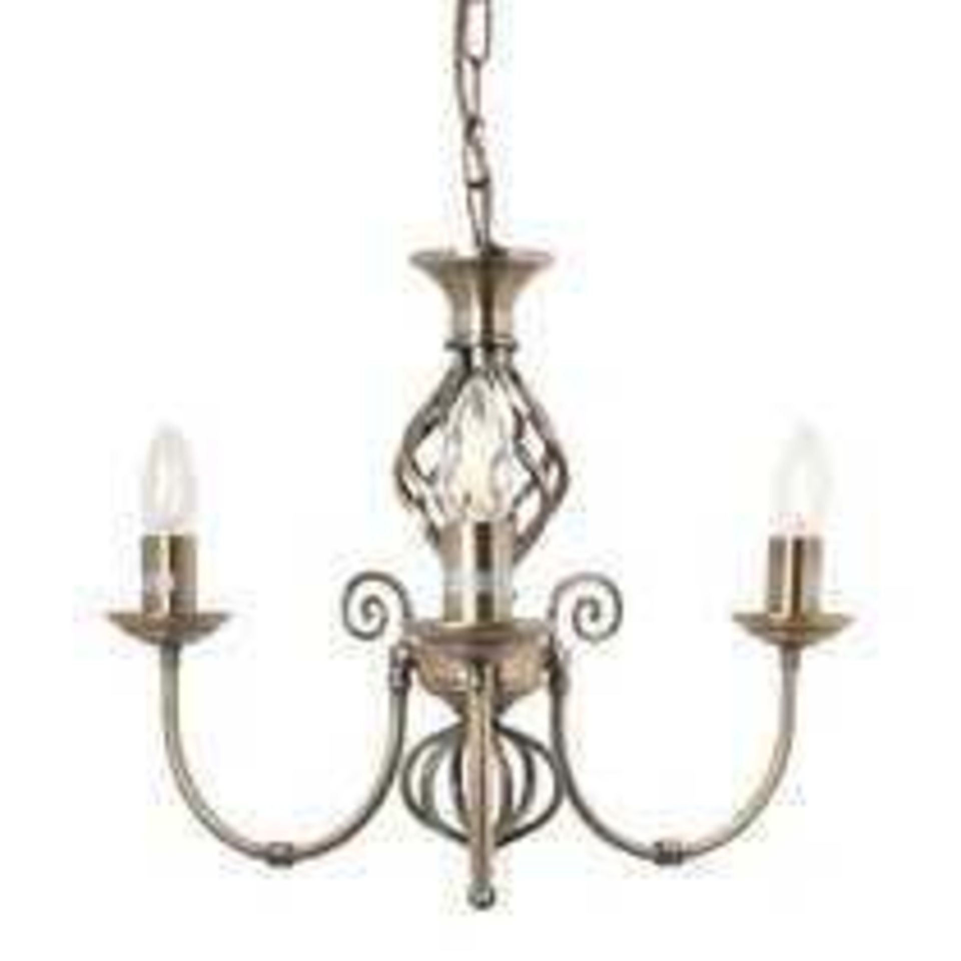 RRP £80 Boxed Gillam 3 Light Candle Style Chandelier Light - Image 2 of 4