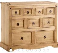 RRP £180 Boxed Vida Designs Corona 4+3+2 Solid Pine Wood Chest Of Drawers