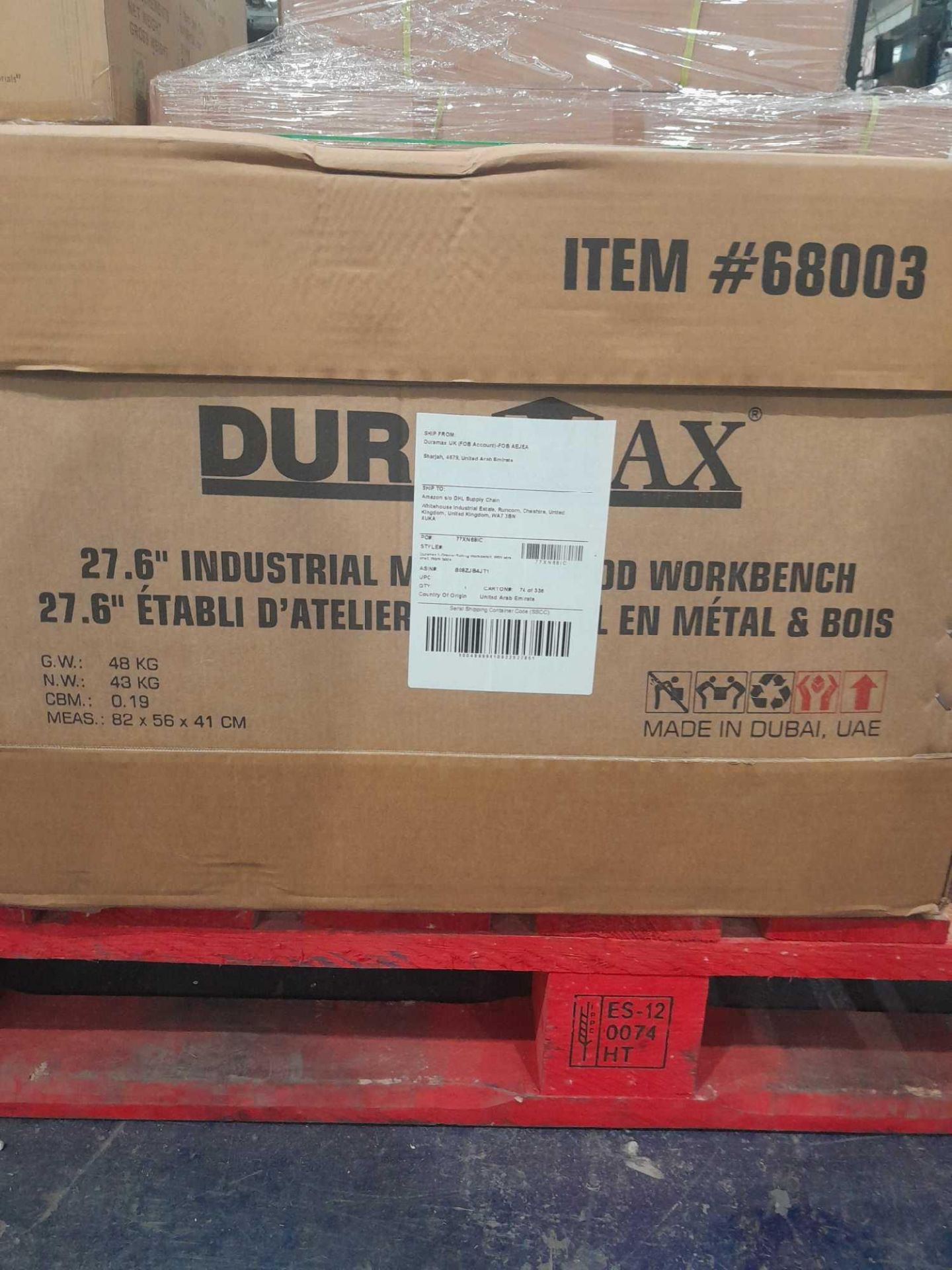 RRP £180 Boxed Duramax 27.6" Industrial Metal And Wood Workbench - Image 4 of 4