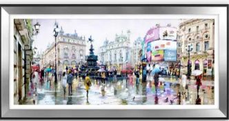 RRP £215 Richard Macneil - Piccadilly Circus London Framed Print & Mount, 62 X 128Cm, Multi