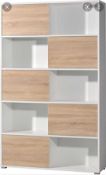 RRP £400 Boxed Germania Az4037-176 Sliding Door Shelf, White/Sonoma Oak