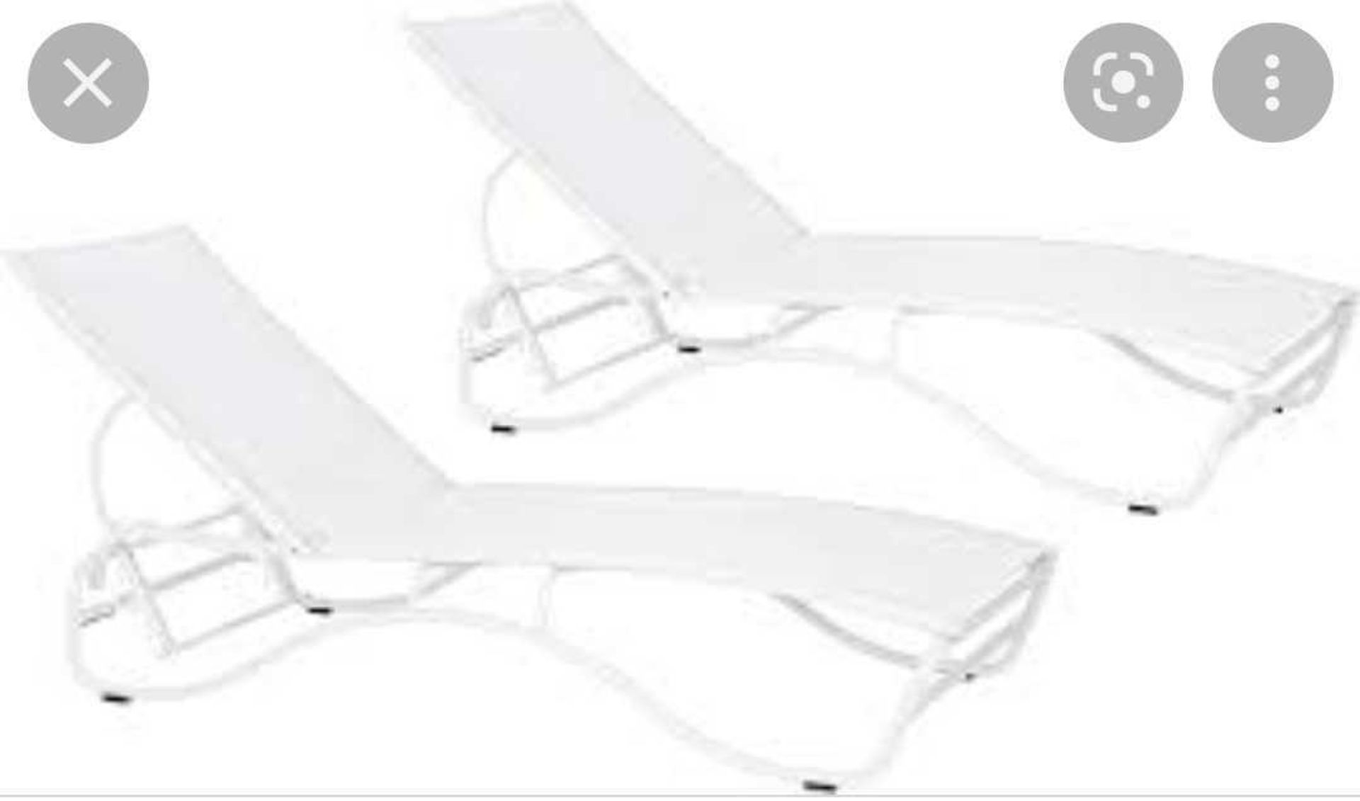 RRP £240 Boxed Duramax Set Of 2 White Corsica Sun Loungers