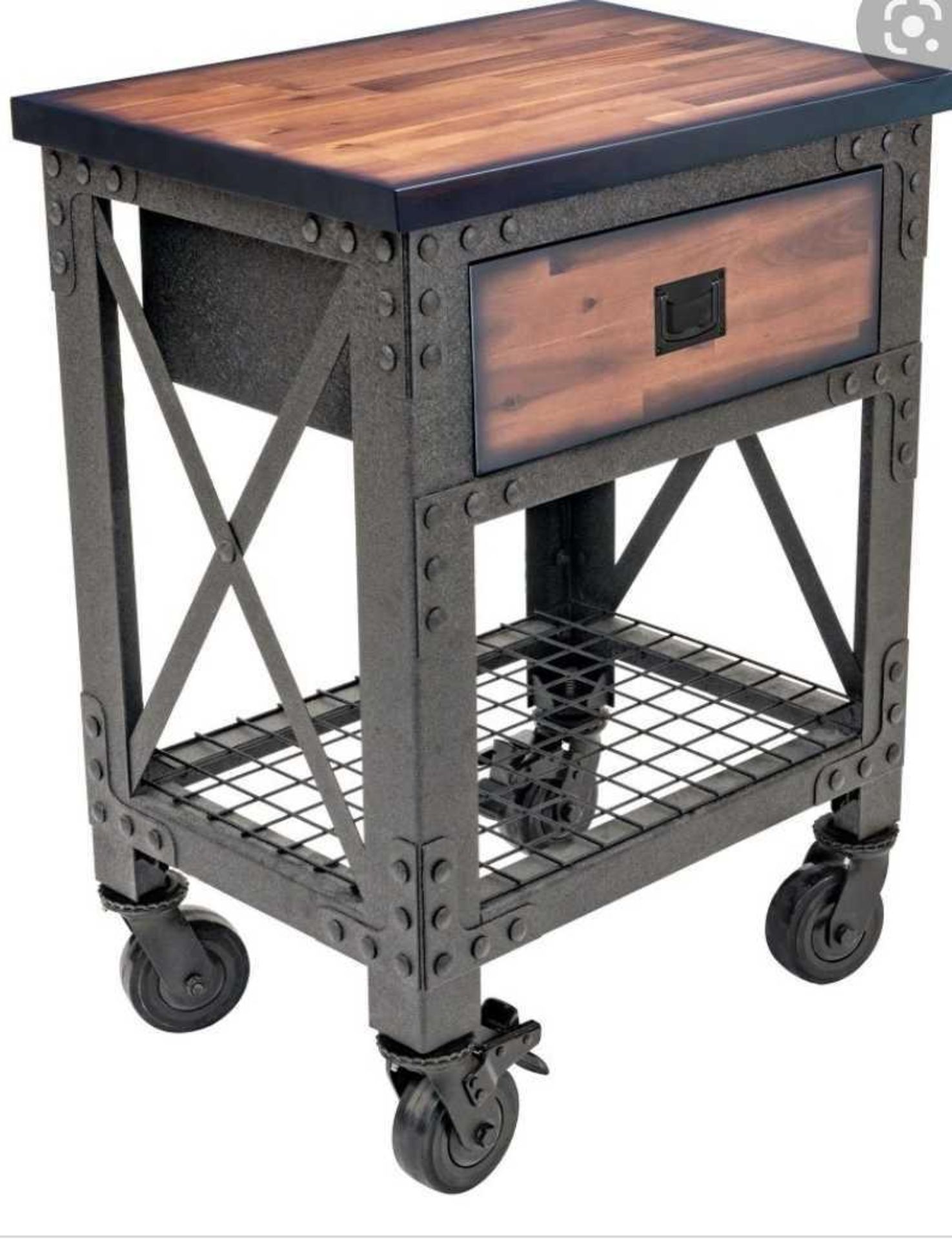 RRP £180 Boxed Duramax 27.6" Industrial Metal And Wood Workbench