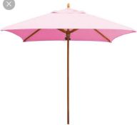 RRP £120 Bright Pink Fabric Parasol With Grey Pole