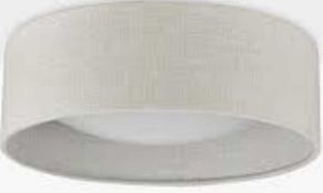 RRP £150 Lot To Contain X2 Items, Laura Ashley Bacall Linen Concave Flush Ceiling Light, Woven Silve