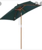 RRP £100 Boxed Outsunny Sun Umbrella 84D-017Gn Wood, Bamboo, Polyester Green