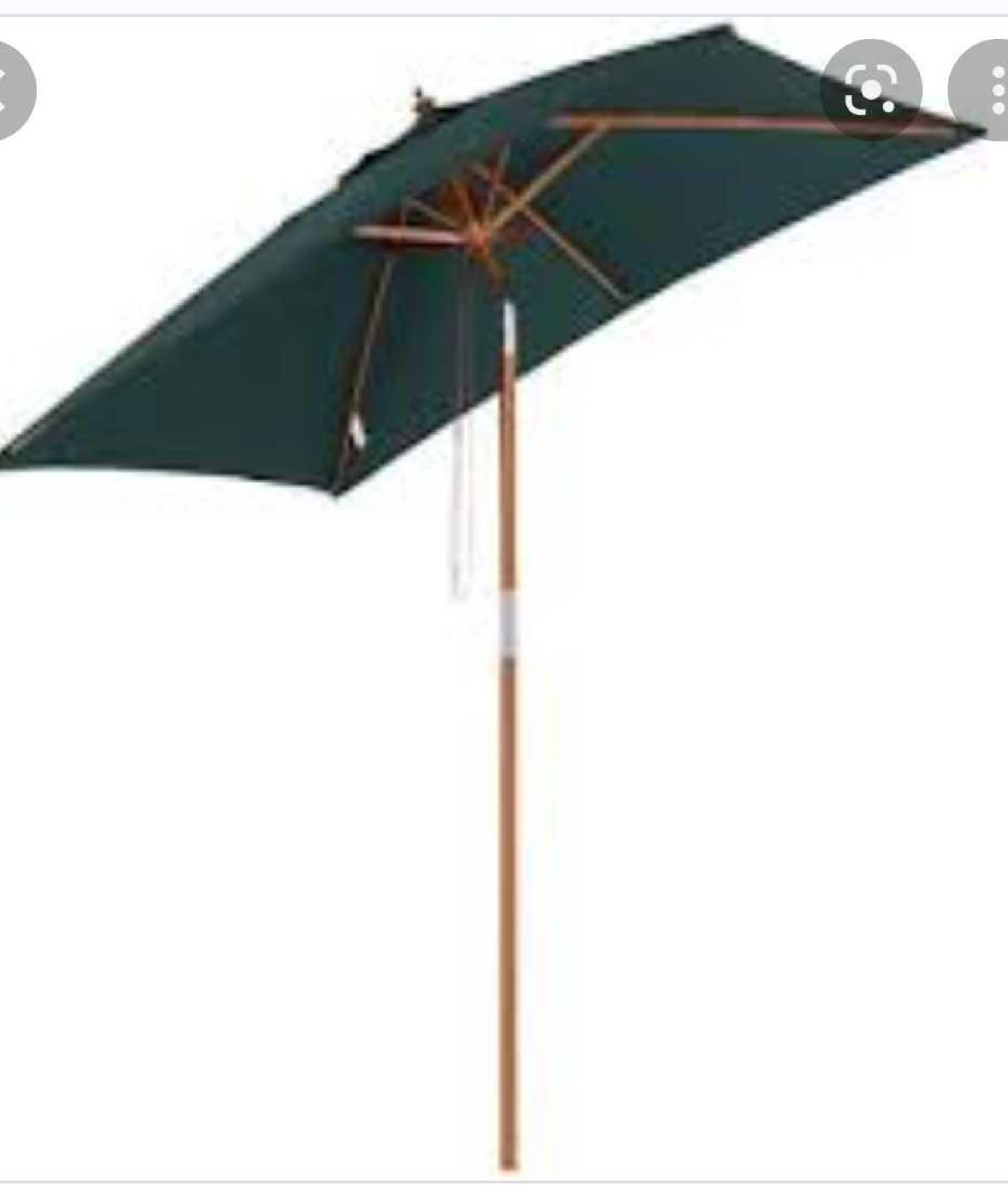 RRP £100 Boxed Outsunny Sun Umbrella 84D-017Gn Wood, Bamboo, Polyester Green - Image 2 of 4