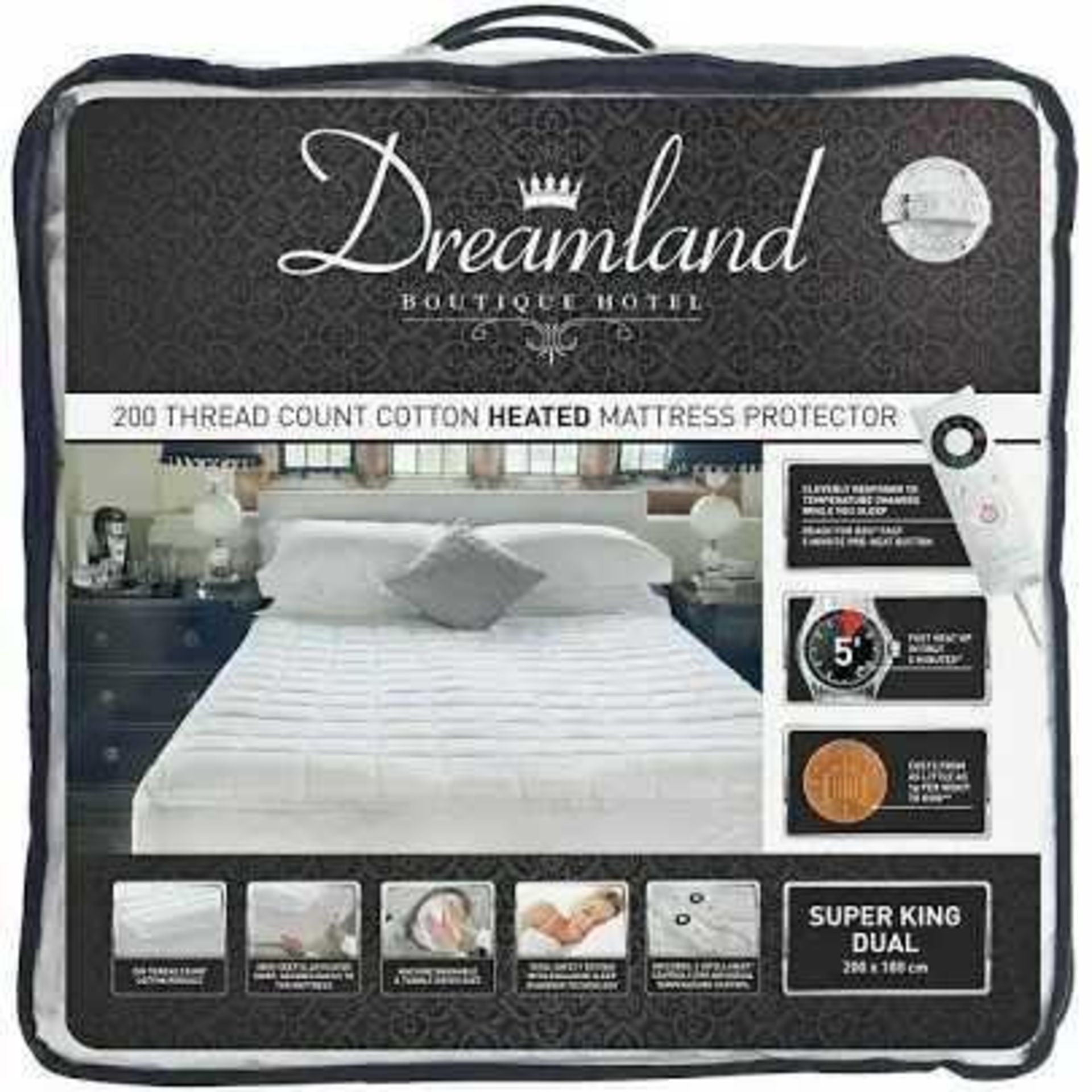 RRP £80 Bagged Dreamland Cotton Heated Mattress