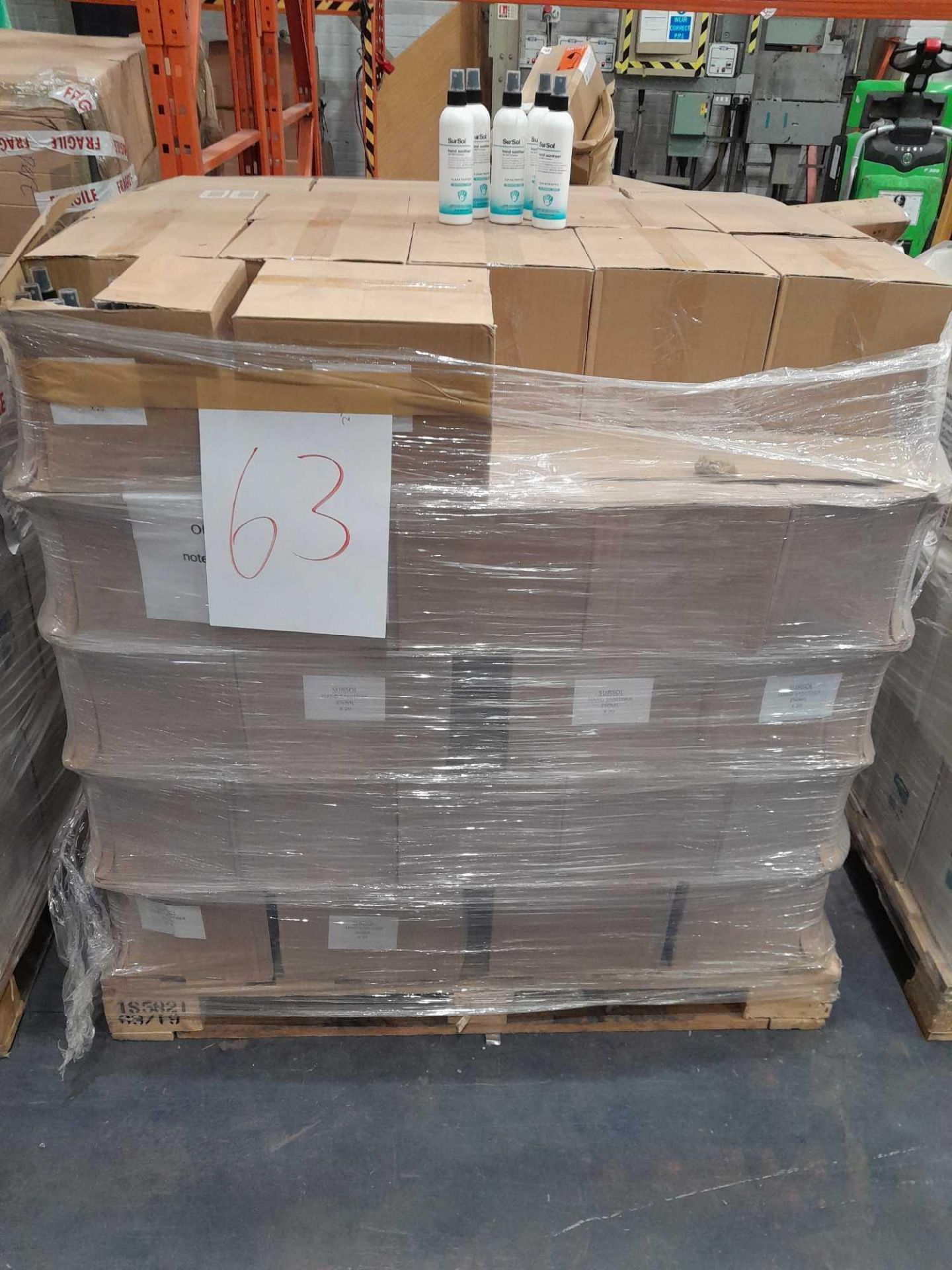 RRP £9,000 Pallet To Contain 90 Boxes Of Hand Sanitizer. (20 Bottles Per Box)(Pictures Are For Illus