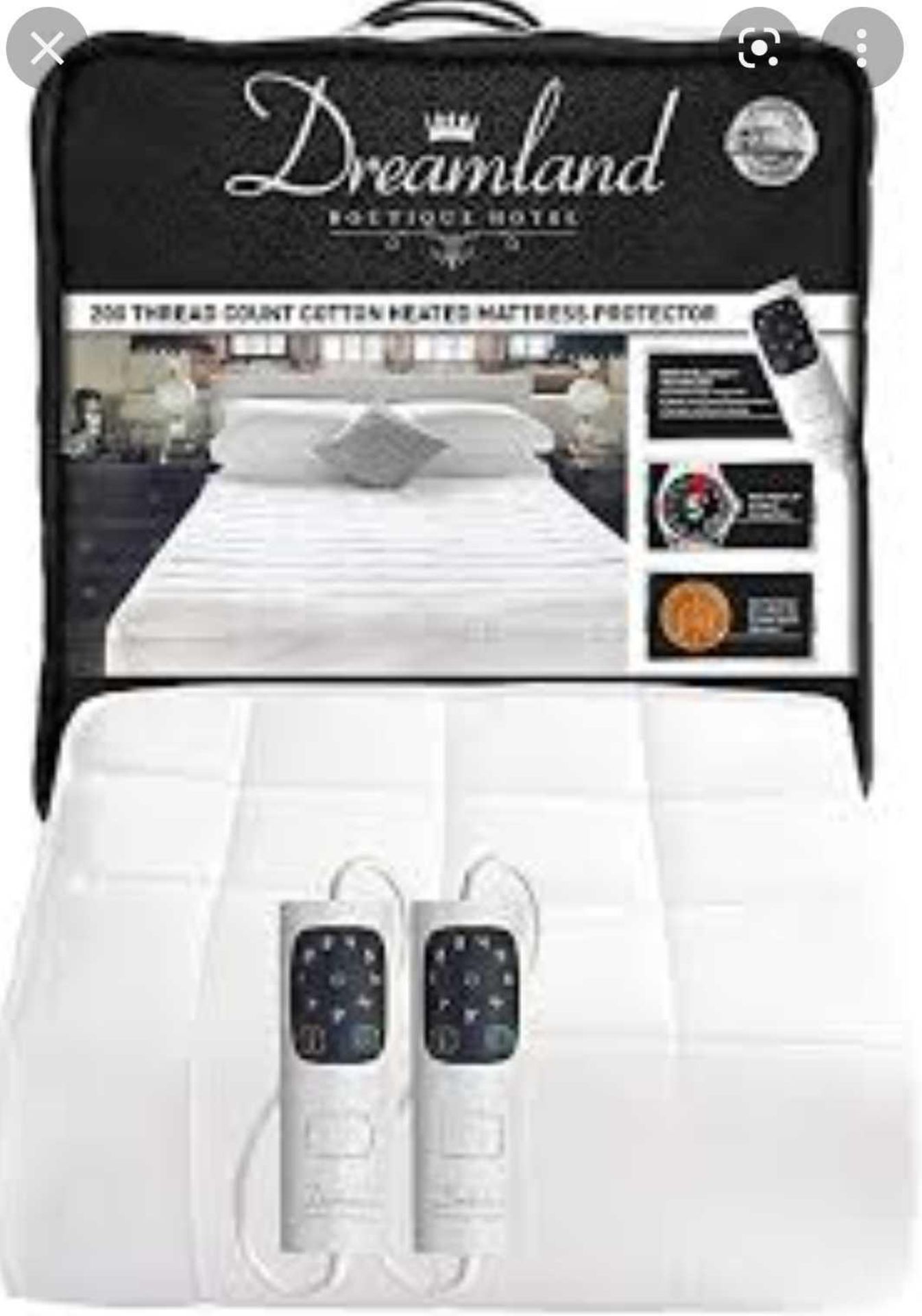 RRP £105 Bagged Dreamland 200 Thread Count Intelliheat Cotton Heated Mattress Protector - Image 2 of 2
