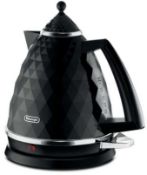 RRP £130 Lot To Contain X2 Kettles, Delonghi Black Kettle, Dualit White Kettle