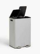 RRP £95 Boxed John Lewis 60L Stainless Steel Fingerprint Proof Recycling Bin