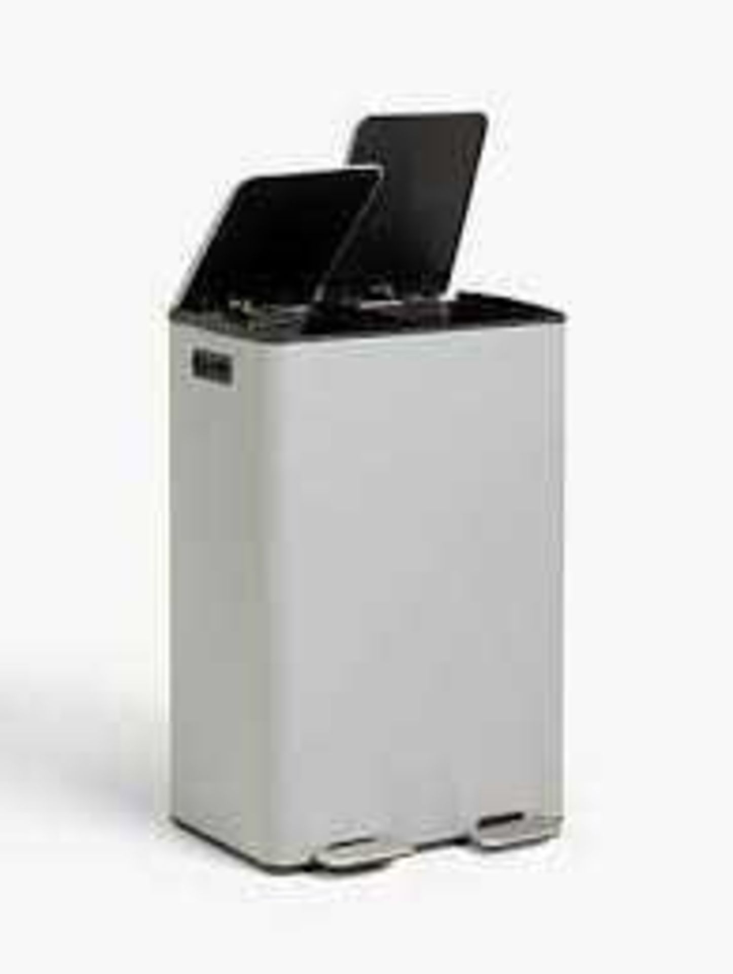 RRP £95 Boxed John Lewis 60L Stainless Steel Fingerprint Proof Recycling Bin
