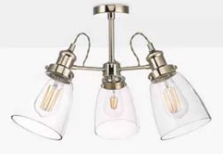 RRP £115 Boxed John Lewis Revival 3 Light Semi Flush