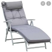 RRP £230 Boxed Outsunny Meisel Reclining Sun Lounger With Cushions