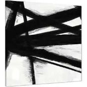 RRP £120 John Lewis Black And White Painted Canvas Wall Art