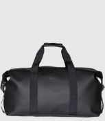 RRP £95 Rains Black Large Weekend Leather Duffel Bag