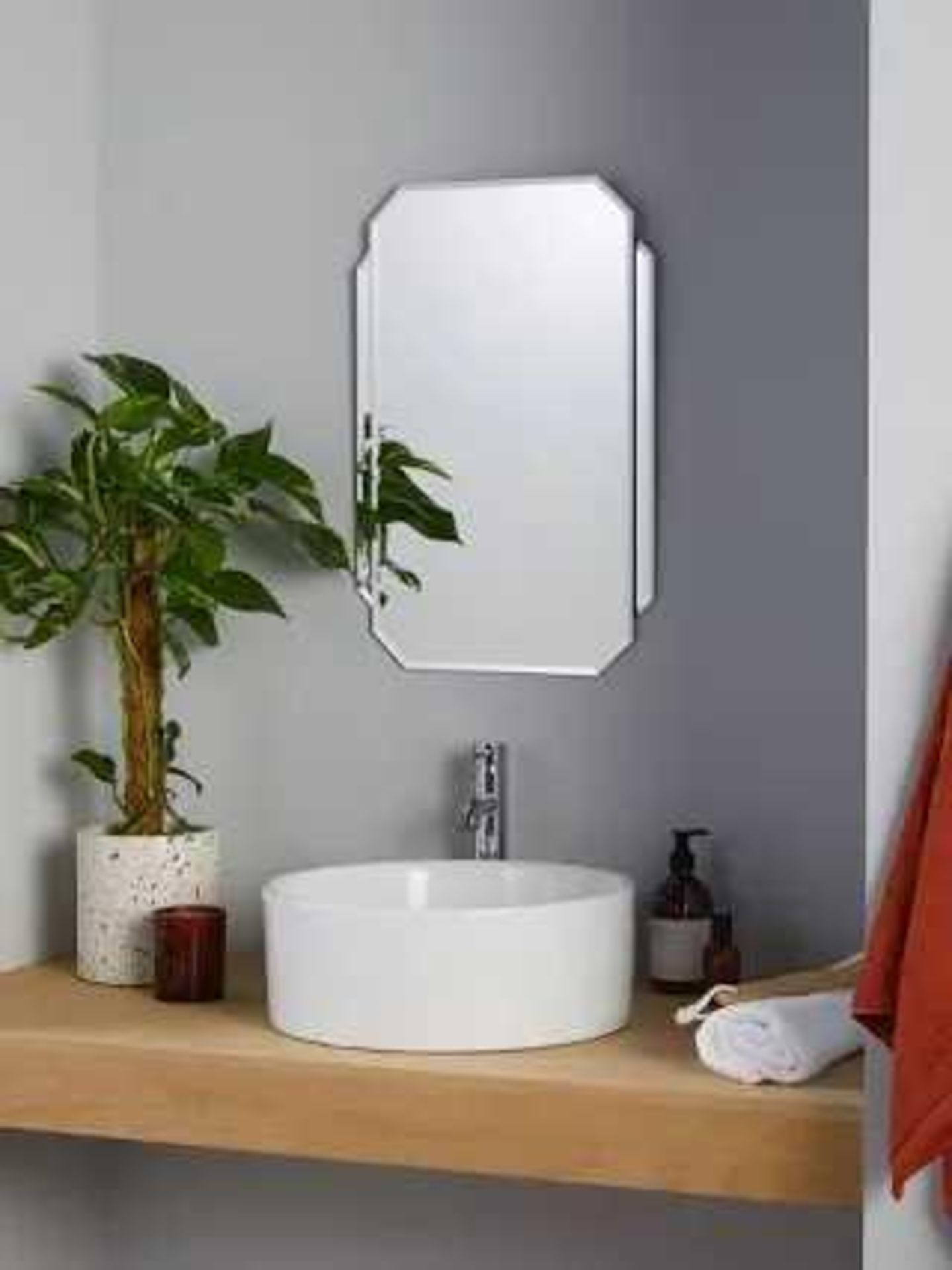 RRP £110 Boxed John Lewis Medium Deco Bathroom Mirror