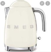 RRP £150 Bagged Smeg Cream 1.7L Jig Kettle