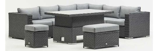 RRP £2800 Boxed Brand New Amc Chakra Grey Grey Rising Corner Rattan Day Set