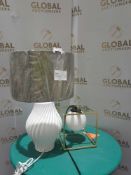 RRP £150 Lot To Contain 2 Items, White Table Lamp And A Boxed Ceiling Light